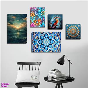 تابلو شاسی بکلیت طرح دکوراتیو سنتی و طبیعت دریا مدل SH-1327 مجموعه 5 عددی