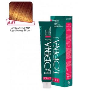 رنگ مو لوپینا lopina کد 6.57 قهوه ای عسلی روشن 