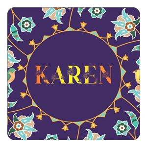 مگنت کاکتی طرح اسم کارن karen مدل گل و بلبل کد mg14464 