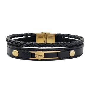 دستبند طلا 18 عیار مردانه لیردا مدل اسم عرفان 828 