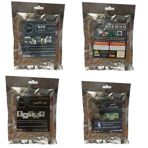 کود فسفر ریشه زایی 10-52-10 و کود کاکتوس و کود سبزینگی و تقویت ساقه 10-10-30 و کنفیدور مدل raw material وزن 200 گرم