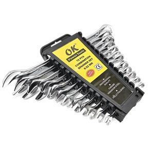 آچار یکسر تخت و یکسر رینگی اوکی مدل POWER_TOOLS کد 12 مجموعه 12 عددی