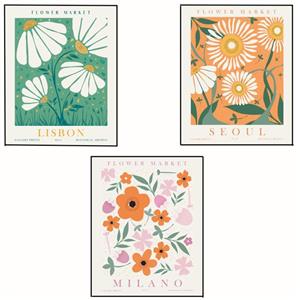 پوستر مدل مستر مجموعه گل -سئول-لیبسون-میلان مجموعه 3 عددی