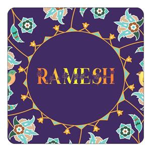 مگنت کاکتی طرح اسم رامش ramesh مدل گل و بلبل کد mg17011 