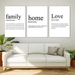 تابلو شاسی بکلیت طرح انگیزشی خانواده و عشق و خانه مدل SH-565 مجموعه 3 عددی