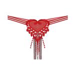 شورت زنانه مدل لامبادا مروارید دار فاق باز وارداتی طرح قلب کد HY0167