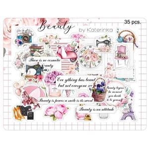 برچسب کاترینکا طرح برش خورده بولت ژورنال و اسکرپ بوک مدل Beauty بسته 35 عددی