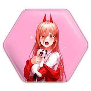 پیکسل خندالو طرح پاور انیمه مرد اره ای Chainsaw Man مدل شش ضلعی کد 17888