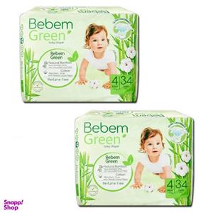 پوشک بچه ببم مدل بامبو سایز 4 دو بسته 34 عددی