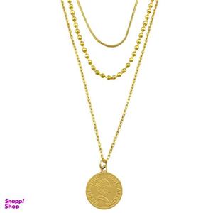 گردنبند زنانه مدل 3 لاین سکه الیزابت کد N4396