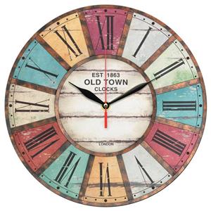 ساعت دیواری طرج رنگارنگ آنتیک کد 1394