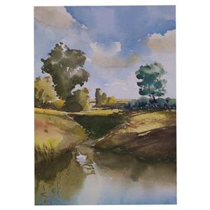 نقاشی آبرنگ طرح رودخانه آرام کد 80