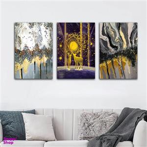 تابلو شاسی بکلیت طرح طبیعت و رزین مدل SH-720 مجموعه 3 عددی