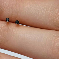 گوشواره ژوپینگ میخی نگین مشکی کد 609012