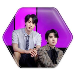 پیکسل شش ضلعی جین Jin و شوگا Suga گروه بی تی اس BTS