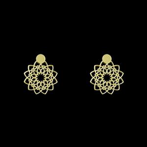 گوشواره طلا 18 عیار زنانه مدوپد مدل گل کد GA1-10854 