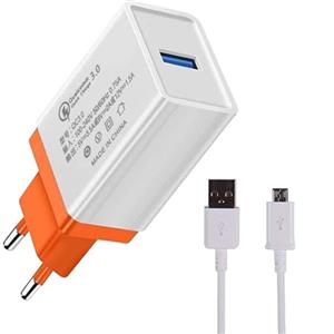 شارژر دیواری رومن مدل QC3.0-CC به همراه کابل MicroUSB