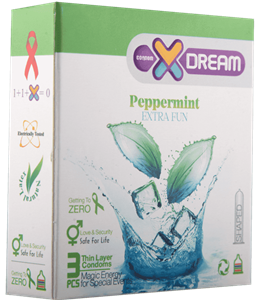کاندوم 3عددی خنک کننده تاخیر در انزال Peppermint ایکس دریم