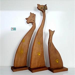 مجسمه طرح گربه مجموعه 3 عددی