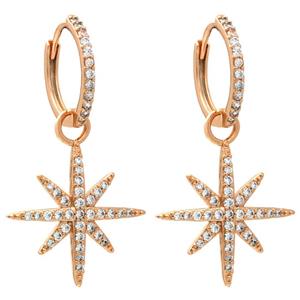 گوشواره زنانه ژوپینگ مدل ستاره نگین دار کد TE-203