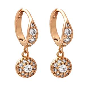 گوشواره زنانه ژوپینگ مدل دایره ای نگین دار کد TE-190