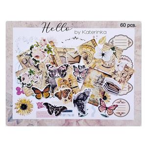 برچسب طرح برش خورده بولت ژورنال و اسکرپ بوک مدل Hello بسته 60 عددی -