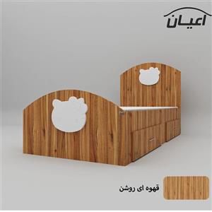 تخت خواب یکنفره اعیان مدل FH572 سایز 90x200 سانتی متر طرح کیتی