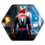 پیکسل خندالو طرح مرد عنکبوتی Spider Man مدل شش ضلعی کد 13159