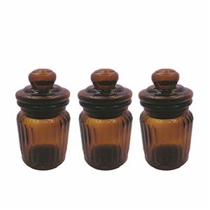 ست جای ادویه 3 تکه طرح ترک شیشه ای
