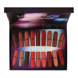 پک 18 تایی رژ جامد مات مک مدل میراژ نویر (MAC Matte Lipstick 18 Mirage Noir)