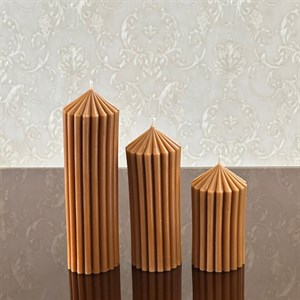 شمع دست ساز مدل استوانه ای خمره ای شیاردار گرد
