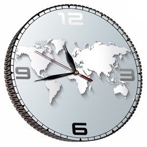 ساعت دیواری مدل نقشه جهان با نورپردازی