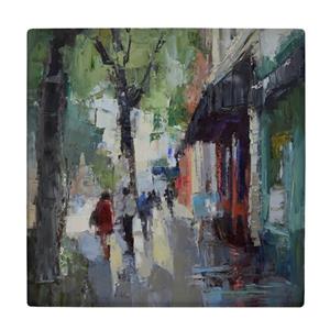 کاشی کارنیلا طرح نقاشی خیابان بارانی مدل لوحی کد klh1652