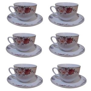 ست فنجان و نعلبکی 12 پارچه شرکت صنایع چینی تقدیس مدل کلاسیک