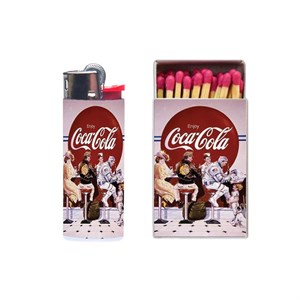 فندک مدل کوکاکولا کد 1341 به همراه کبریت