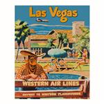 پوستر مدل سفر وینتیج چاپ لاس وگاس-خطوط هوایی غربی
