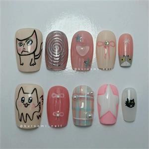 ناخن مصنوعی مدل گربه بسته ده عددی