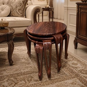 میز عسلی مدل بغل خم B 11012 مجموعه 3 عددی