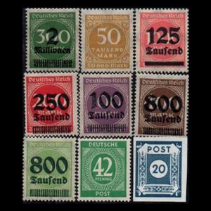 تمبر یادگاری مدل کشور آلمان 1921 میلادی مجموعه 9 عددی
