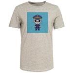 تی شرت آستین کوتاه زنانه مدل پلیس اسکلت  کد SH124 رنگ طوسی