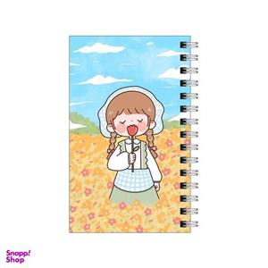 دفترچه یادداشت مدل to do list طرح دختر با گل لاله و اسمان ابری کد 6673641
