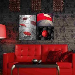 تابلو شاسی بکلیت طرح دکوراتیو چتر قرمز مدل SH-234 مجموعه 2 عددی