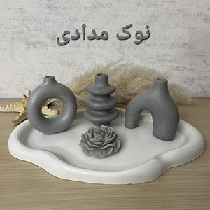 گلدان بتنی مدل دونات، پافیلی و آبشاری مینیمال بسته 3 عددی