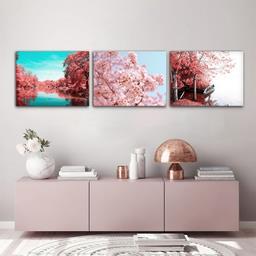 تابلو شاسی بکلیت طرح شکوفه های بهاری مدل SH-664 مجموعه 3 عددی