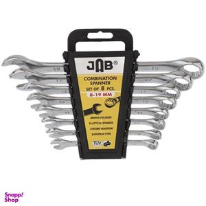 آچار یکسر تخت و یکسر رینگی جاب مدل MM 19-8 مجموعه 8 عددی