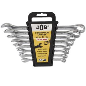 آچار یکسر تخت و یکسر رینگی جاب مدل MM 19-8 مجموعه 8 عددی