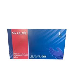 دستکش نیتریل مای گلاو مدل 001 سایز بزرگ بسته 100 عددی