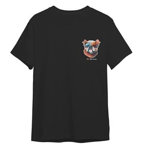 تی شرت استین کوتاه مردانه مدل سگ قهرمان کد 0445 رنگ مشکی 