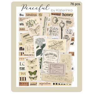 برچسب کاترینکا طرح برش خورده بولت ژورنال و اسکرپ بوک مدل Peaceful vintage بسته 76 عددی -