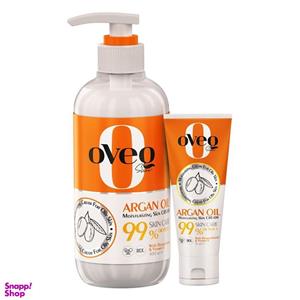 کرم مرطوب کننده اوک شاین مدل آرگان حجم 400 میلی لیتر به همراه کرم مرطوب کننده اوک شاین کد 02 حجم 75 میلی لیتر